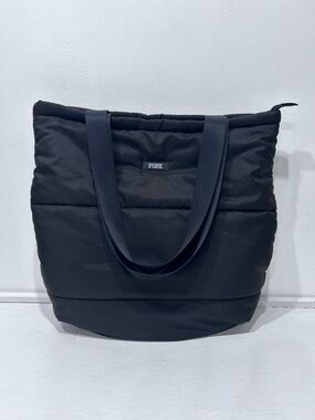 Victoria’s Secret PINK Black Quilted Puffer Tote Bag Lightweight Travel Gym
